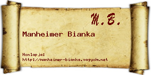 Manheimer Bianka névjegykártya