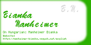 bianka manheimer business card